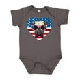 thumbnail image 1 of Inktastic Pug Dog Patriotic US Flag Heart Boys or Girls Baby Bodysuit, 1 of 5