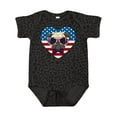 thumbnail image 1 of Inktastic Pug Dog Patriotic US Flag Heart Boys or Girls Baby Bodysuit, 1 of 5