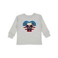 thumbnail image 1 of Inktastic Pug Dog Patriotic US Flag Heart Boys or Girls Long Sleeve Toddler T-Shirt, 1 of 5