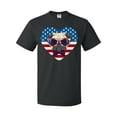 thumbnail image 1 of Inktastic Pug Dog Patriotic US Flag Heart T-Shirt, 1 of 5