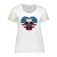 thumbnail image 1 of Inktastic Pug Dog Patriotic US Flag Heart Women's Plus Size T-Shirt, 1 of 5