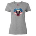 thumbnail image 1 of Inktastic Pug Dog Patriotic US Flag Heart Women's T-Shirt, 1 of 5