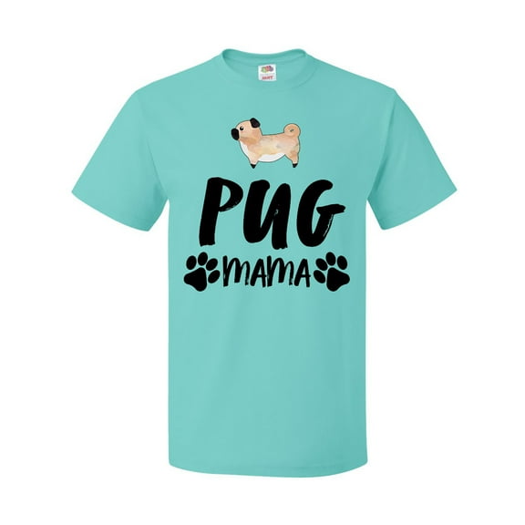 Inktastic Pug Mama with Paw Prints T-Shirt