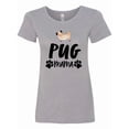 thumbnail image 1 of Inktastic Pug Mama with Paw Prints Women's T-Shirt, 1 of 5