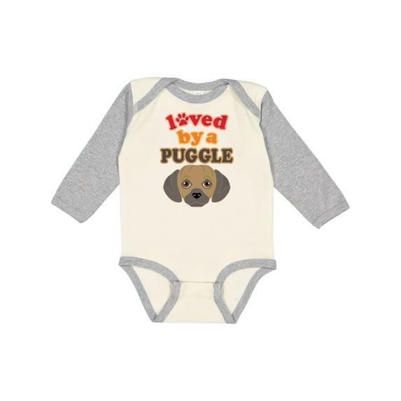 Inktastic Puggle Dog Pug Poodle Mix Boys or Girls Long Sleeve Baby Bodysuit