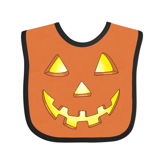 Inktastic Pumpkin Jack O Lantern for Halloween Boys or Girls Baby Bib