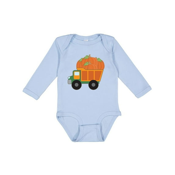Inktastic Pumpkin Truck Thanksgiving Halloween Boys or Girls Long Sleeve Baby Bodysuit