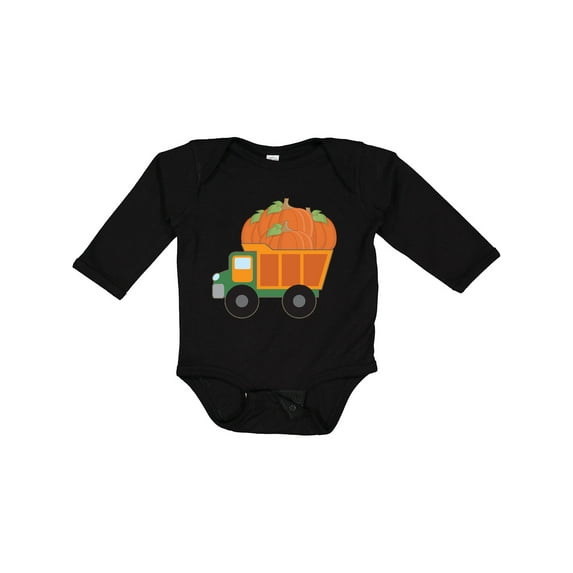 Inktastic Pumpkin Truck Thanksgiving Halloween Boys or Girls Long Sleeve Baby Bodysuit
