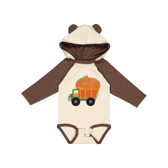 Inktastic Pumpkin Truck Thanksgiving Halloween Boys or Girls Long Sleeve Baby Bodysuit