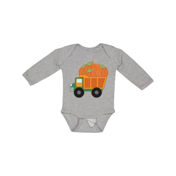 Inktastic Pumpkin Truck Thanksgiving Halloween Boys or Girls Long Sleeve Baby Bodysuit