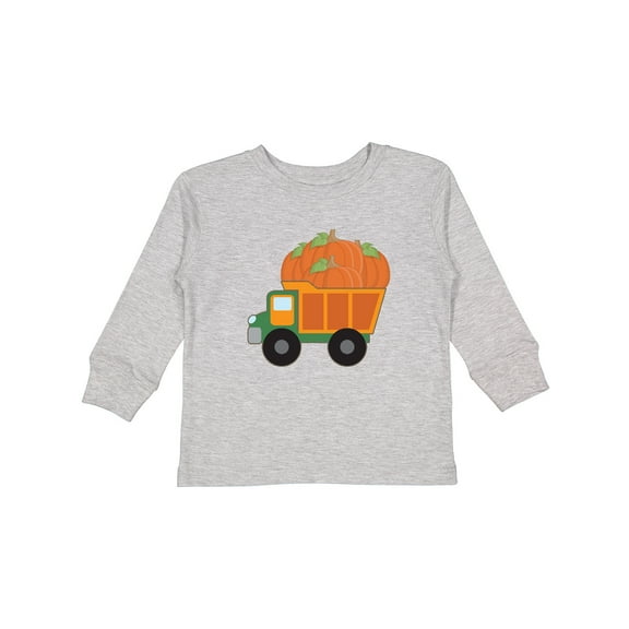 Inktastic Pumpkin Truck Thanksgiving Halloween Boys or Girls Long Sleeve Toddler T-Shirt