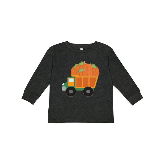 Inktastic Pumpkin Truck Thanksgiving Halloween Boys or Girls Long Sleeve Toddler T-Shirt