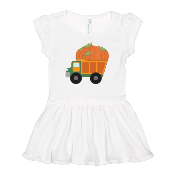 Inktastic Pumpkin Truck Thanksgiving Halloween Girls Baby Dress