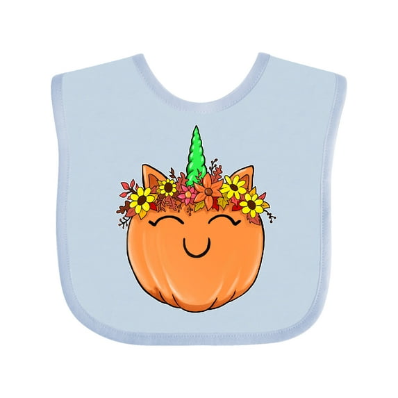 Inktastic Pumpkin Unicorn for Halloween and Thanksgiving Boys or Girls Baby Bib