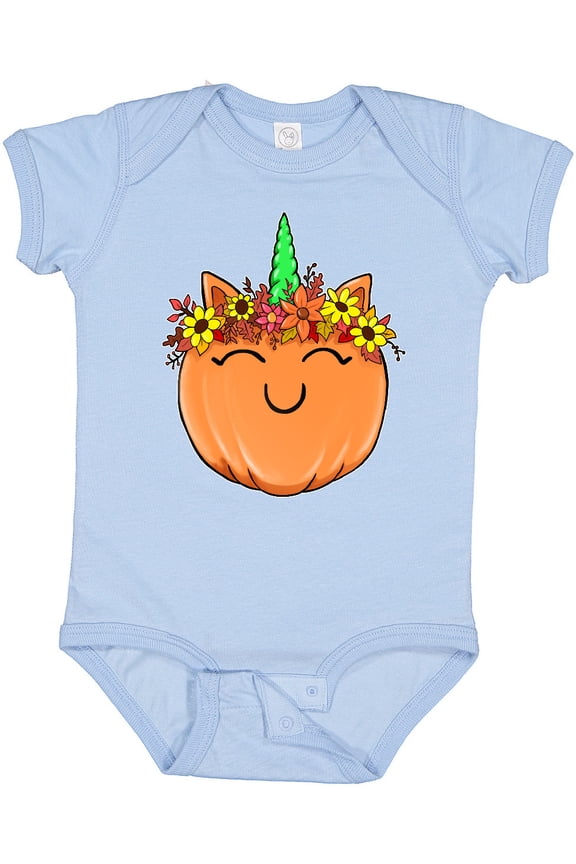 Pumpkin Unicorn for Halloween and Thanksgiving Boys or Girls Baby Bodysuit