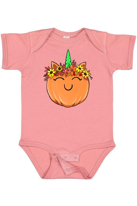 Pumpkin Unicorn for Halloween and Thanksgiving Boys or Girls Baby Bodysuit