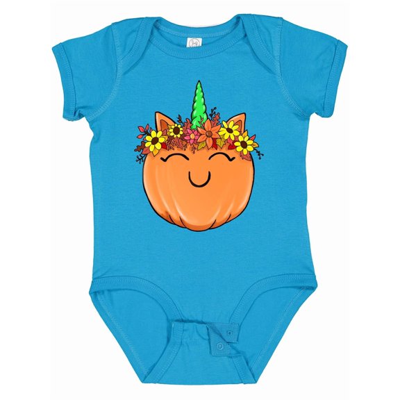 Inktastic Pumpkin Unicorn for Halloween and Thanksgiving Boys or Girls Baby Bodysuit