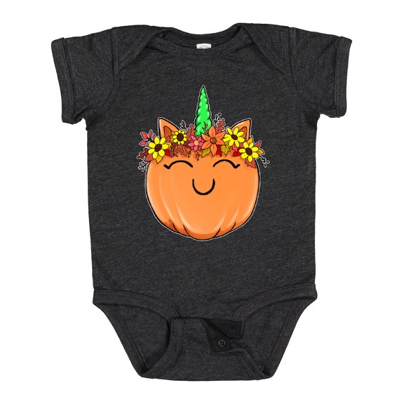 Inktastic Pumpkin Unicorn for Halloween and Thanksgiving Boys or Girls Baby Bodysuit