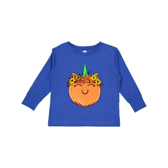 Inktastic Pumpkin Unicorn for Halloween and Thanksgiving Boys or Girls Long Sleeve Toddler T-Shirt