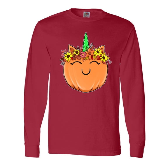 Inktastic Pumpkin Unicorn for Halloween and Thanksgiving Long Sleeve T-Shirt