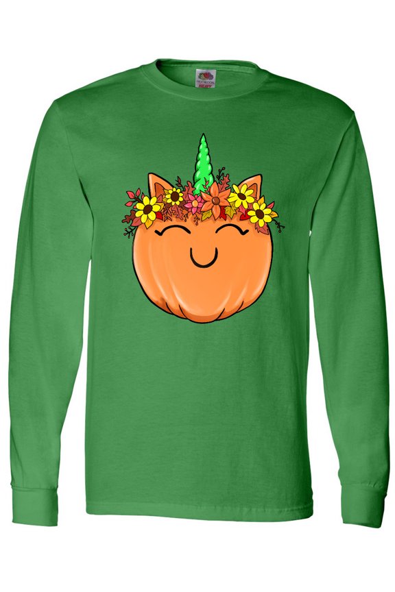 Pumpkin Unicorn for Halloween and Thanksgiving Long Sleeve T-Shirt