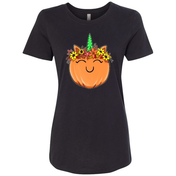 Inktastic Pumpkin Unicorn for Halloween and Thanksgiving Women's T-Shirt