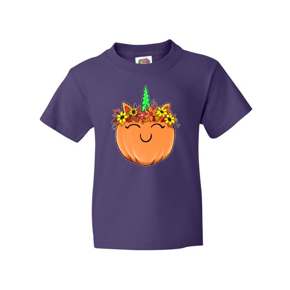 Inktastic Pumpkin Unicorn for Halloween and Thanksgiving Youth T-Shirt