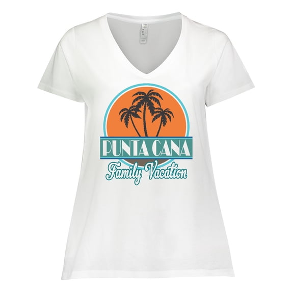 Inktastic Punta Cana Family Vacation Matching Women's Plus Size V-Neck T-Shirt