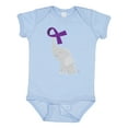 thumbnail image 1 of Inktastic Purple Awareness Ribbon Elephant Boys or Girls Baby Bodysuit, 1 of 5