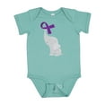 thumbnail image 1 of Inktastic Purple Awareness Ribbon Elephant Boys or Girls Baby Bodysuit, 1 of 5