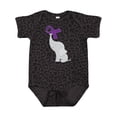 thumbnail image 1 of Inktastic Purple Awareness Ribbon Elephant Boys or Girls Baby Bodysuit, 1 of 5