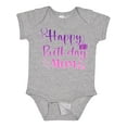 thumbnail image 1 of Inktastic Purple Happy Birthday Mom Boys or Girls Baby Bodysuit, 1 of 5