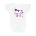 thumbnail image 1 of Inktastic Purple Happy Birthday Mom Boys or Girls Baby Bodysuit, 1 of 5
