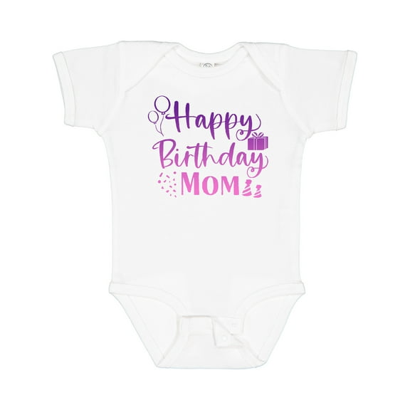 Inktastic Purple Happy Birthday Mom Boys or Girls Baby Bodysuit