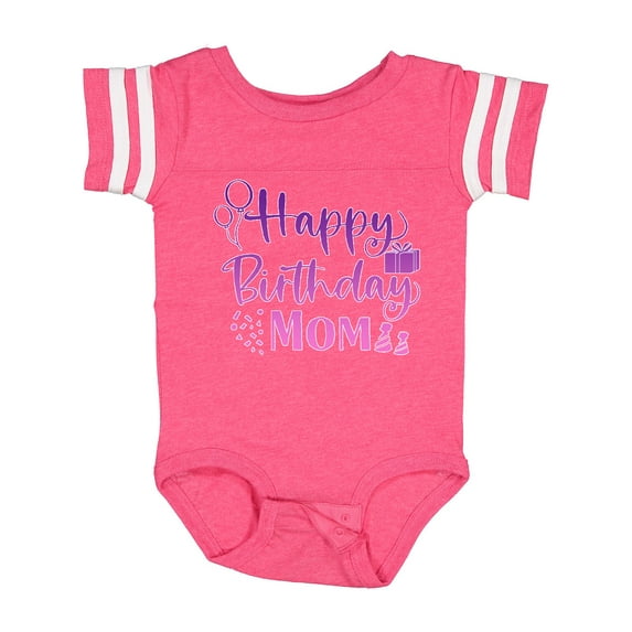 Inktastic Purple Happy Birthday Mom Boys or Girls Baby Bodysuit