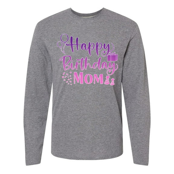 Inktastic Purple Happy Birthday Mom Long Sleeve T-Shirt