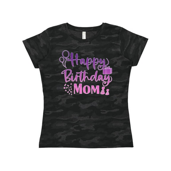 Inktastic Purple Happy Birthday Mom Women's T-Shirt