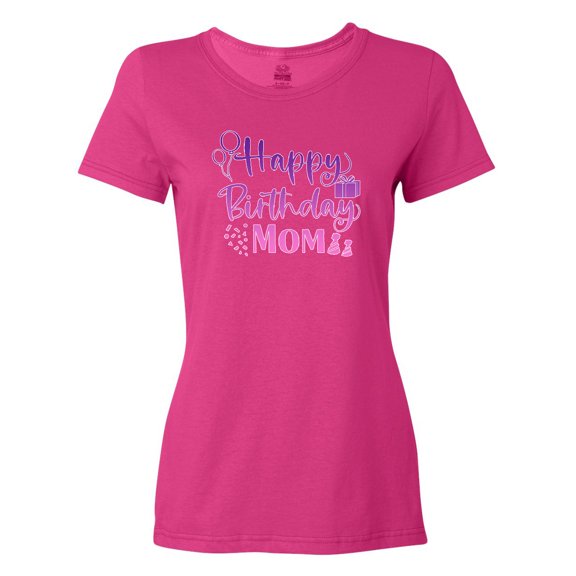 Inktastic Purple Happy Birthday Mom Women's T-Shirt