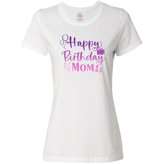 Inktastic Purple Happy Birthday Mom Women's T-Shirt