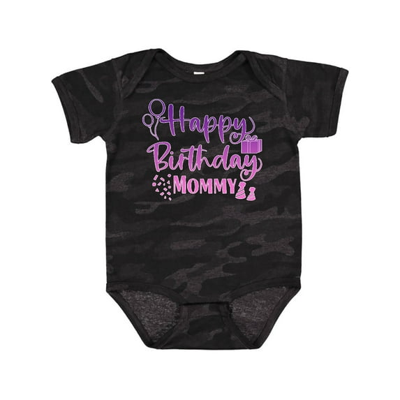 Inktastic Purple Happy Birthday Mommy Boys or Girls Baby Bodysuit