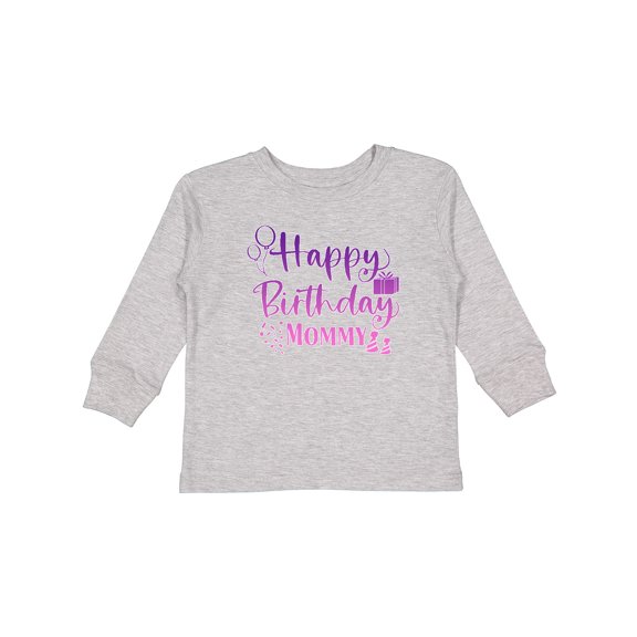Inktastic Purple Happy Birthday Mommy Boys or Girls Long Sleeve Toddler T-Shirt
