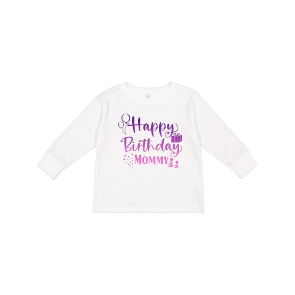 Inktastic Purple Happy Birthday Mommy Boys or Girls Long Sleeve Toddler T-Shirt