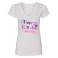 thumbnail image 1 of Inktastic Purple Happy Birthday Mommy Women's V-Neck T-Shirt, 1 of 5