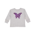 thumbnail image 1 of Inktastic Purple Ink Butterfly Boys or Girls Long Sleeve Toddler T-Shirt, 1 of 5