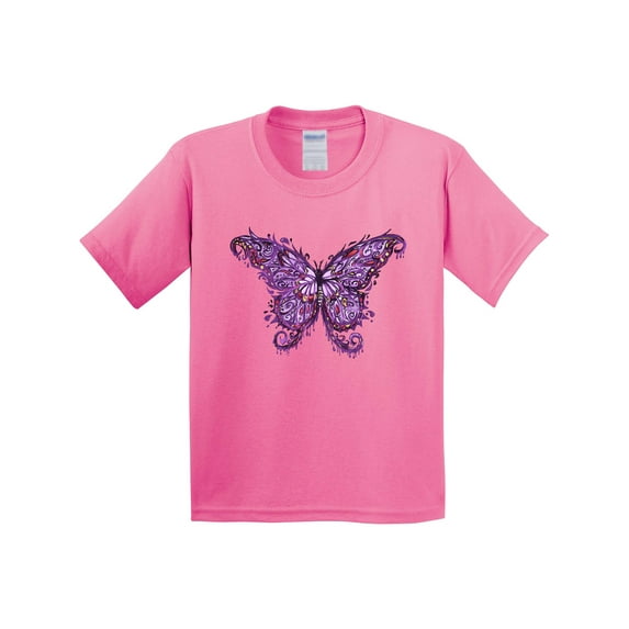Inktastic Purple Ink Butterfly Youth T-Shirt