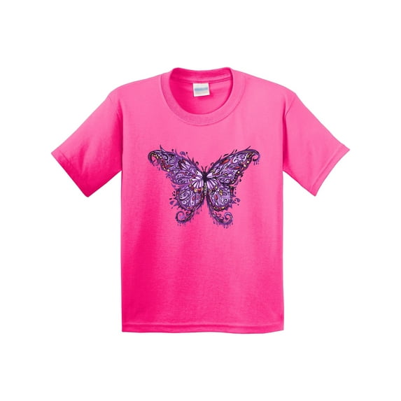 Inktastic Purple Ink Butterfly Youth T-Shirt