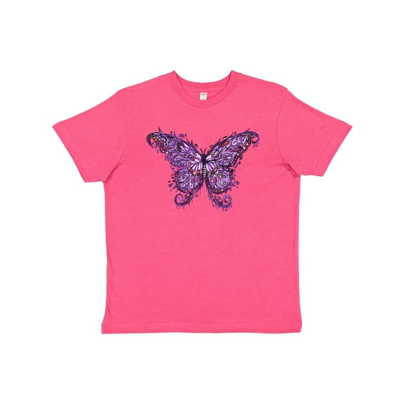 Inktastic Purple Ink Butterfly Youth T-Shirt