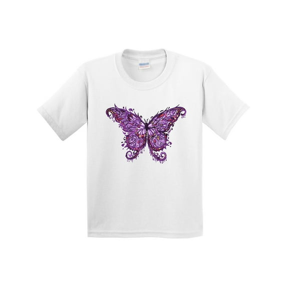 Inktastic Purple Ink Butterfly Youth T-Shirt