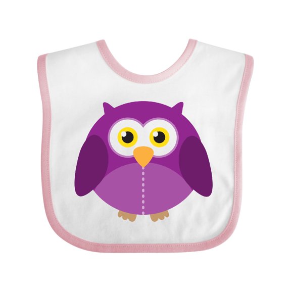Inktastic Purple Owl Bird Boys or Girls Baby Bib