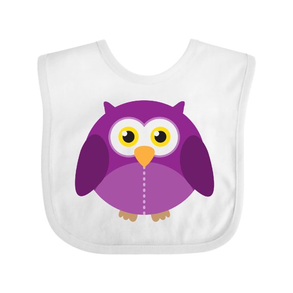 Inktastic Purple Owl Bird Boys or Girls Baby Bib